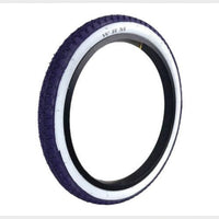 Llanta para bicicleta TONYBIKESGDL rodado 20x2.125 de nylon con banda de rodadura púrpura y flancos laterales blancos