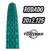 Llanta para bicicleta TONYBIKESGDL color turquesa rodado 20x2.125 con diseño de banda de rodadura para mayor agarre