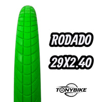 Llanta para bicicleta de montaña TONYBIKESGDL color verde vibrante, rodado 29x2.40 con banda de rodadura de alto agarre
