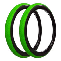 Par de llantas TONYBIKESGDL para bicicleta de montaña en color verde vibrante con banda de rodadura para asfalto