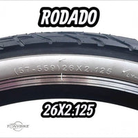 Par de llantas TONYBIKESGDL 26x2.125 para bicicleta con banda de rodadura negra y flancos blancos