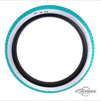 Par de llantas TONYBIKESGDL WRM 20x2.125 color turquesa con banda lateral blanca para bicicletas BMX o playeras.