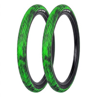 Par de llantas TONYBIKESGDL Top Rank para bicicleta de montaña en color verde vibrante con patrón de textura único
