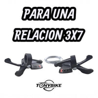 Set de mandos de cambio TONYBIKESGDL para bicicleta 3x7 velocidades con visor integrado y cables de acero incluidos