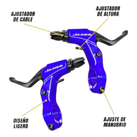 Juego de manetas de freno Jamer azules para bicicleta de TONYBIKESGDL con ajustadores de cable y altura ergonómicos