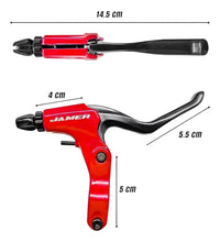 Manetas de freno rojas Jamer para bicicleta de montaña TONYBIKESGDL con diseño ergonómico y medidas detalladas