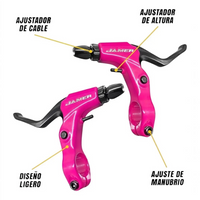 Par de manetas de freno Jamer color rosa brillante para bicicleta de montaña de TONYBIKESGDL con ajustadores integrados