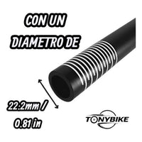 Extremo de manillar de bicicleta de montaña TONYBIKESGDL en aluminio negro mate con diámetro de 22.2mm
