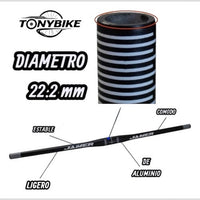 Manillar recto de aluminio negro mate TONYBIKESGDL de 820mm con detalle de diámetro de 22.2mm para bicicleta