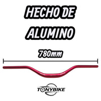 Manillar de aluminio rojo TONYBIKESGDL de 780 mm para bicicleta de montaña con diseño ergonómico de alto rendimiento