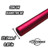 Extremo de manillar de aluminio rojo TONYBIKESGDL para bicicleta de montaña con diámetro de 22.2 mm