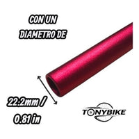 Manillar de bicicleta de montaña TONYBIKESGDL en aluminio rojo con detalle de diámetro de extremo de 22.2 mm