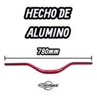 Manillar de bicicleta de montaña TONYBIKESGDL de aluminio rojo de 780 mm para mayor control en terrenos técnicos.
