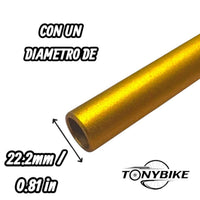 Manillar de bicicleta de montaña TONYBIKESGDL en aluminio dorado con diámetro de extremo de 22.2 mm para mandos