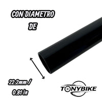 Manillar de acero negro brillante TONYBIKESGDL para bicicleta BMX con diámetro estándar de 22.2 mm