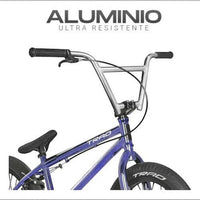 Manillar de aluminio TONYBIKESGDL para bicicleta BMX con barra transversal reforzada y acabado plateado brillante