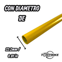 Manillar de BMX TONYBIKESGDL amarillo brillante con diámetro estándar de 22.2 mm para mayor resistencia y control