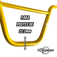Manillar de BMX TONYBIKESGDL amarillo brillante de 22.2 mm de diámetro para mayor control y resistencia en trucos