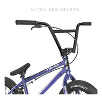 Manillar BMX TONYBIKESGDL de acero negro mate con diseño robusto, ideal para trucos y control en bicicleta freestyle.