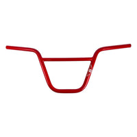 Manillar de BMX TONYBIKESGDL en color rojo vibrante, fabricado en acero resistente con barra transversal central.