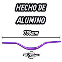 Manillar de bicicleta de montaña TONYBIKESGDL de aluminio 6061 en color morado, diseño de triple altura y 800mm