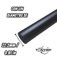 Manillar de bicicleta de montaña TONYBIKESGDL en aluminio negro mate con diámetro de 22.2 mm para mayor control