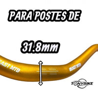 Manillar de bicicleta de montaña TONYBIKESGDL en aluminio dorado de 31.8 mm para mayor control y rendimiento en MTB