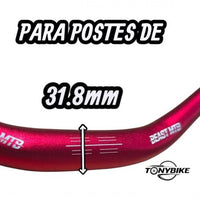 Manillar de bicicleta de montaña TONYBIKESGDL de aluminio rojo de 31.8 mm para mayor control en terrenos técnicos