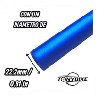 Manubrio de aluminio azul para bicicleta de montaña TONYBIKESGDL con extremo de 22.2 mm de diámetro