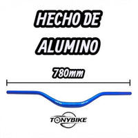 Manubrio de aluminio azul TONYBIKESGDL para bicicleta de montaña de 780 mm de longitud y alta resistencia