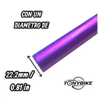 Extremo de manubrio de aluminio TONYBIKESGDL en color morado vibrante con diámetro de 22.2 mm para bicicleta