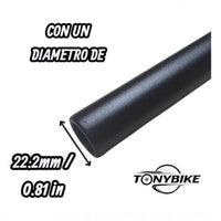 Extremo de manubrio TONYBIKESGDL de aluminio negro mate para bicicleta de montaña con diámetro de 22.2 mm