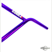 Manubrio de bicicleta BMX Gorilla color morado brillante de TONYBIKESGDL con barra transversal reforzada