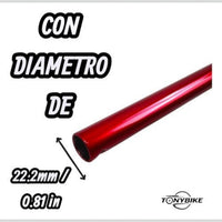 Manubrio de bicicleta BMX TONYBIKESGDL en color rojo brillante con diámetro de 22.2 mm para alto desempeño