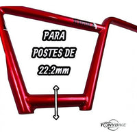 Manubrio de BMX TONYBIKESGDL color rojo brillante de alta resistencia para postes de 22.2 mm