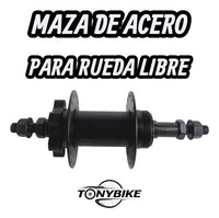 Maza de acero negra TONYBIKESGDL para bicicleta con 36 orificios y compatibilidad para rueda libre