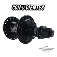 Maza trasera de aluminio negro mate TONYBIKESGDL Boss para bicicleta de montaña con 36 hoyos y piñón de 9 dientes.