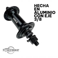 Maza delantera para bicicleta TONYBIKESGDL Gorilla de aluminio negro con eje de 3/8 pulgadas