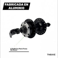 Maza trasera TONYBIKESGDL de aluminio negro para bicicleta con 36 radios y soporte para freno de disco de 6 tornillos