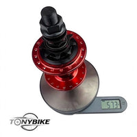 Maza trasera TONYBIKESGDL para BMX en aluminio rojo con eje de 14mm y driver de 9 dientes pesando 573 gramos