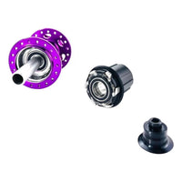 Maza trasera Summit de aluminio anodizado morado para bicicleta de montaña con núcleo y componentes de alta precisión
