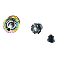 Maza trasera TONYBIKESGDL para bicicleta de montaña con acabado tornasol oil slick y componentes internos negros