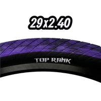 Neumático de bicicleta TONYBIKESGDL Top Rank morado de 29x2.40 con banda de rodadura de alto agarre para BMX