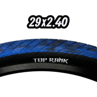 Neumático de bicicleta BMX TONYBIKESGDL Top Rank azul y negro de 29x2.40 con banda de rodadura de alto rendimiento