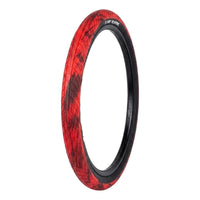 Neumático de BMX TONYBIKESGDL Top Rank en color rojo con patrón texturizado para mayor agarre en freestyle y street
