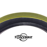 Neumático profesional verde oliva TONYBIKESGDL para BMX de 20x2.40 pulgadas con banda de rodadura de alta tracción.