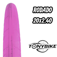 Neumático rosa TONYBIKESGDL para bicicleta rodado 20x2.40 con banda de rodadura de alto agarre para BMX