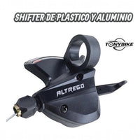 Palancas de cambio Altrego para bicicleta TONYBIKESGDL de 3x7 velocidades en plástico y aluminio con visor integrado