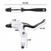 Palancas de freno Jamer para bicicleta de montaña TONYBIKESGDL en color blanco y negro con medidas técnicas