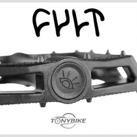Pedales de bicicleta Cult negros de nylon con pines de agarre para TONYBIKESGDL, ideales para BMX y uso urbano.
